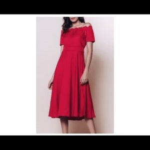 Vintage Off the shoulder short sleeve dress